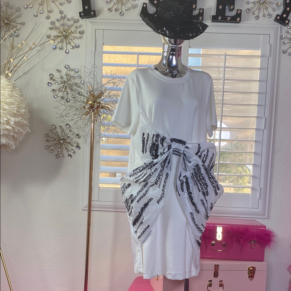 Windbreaker Draped Bow Dress